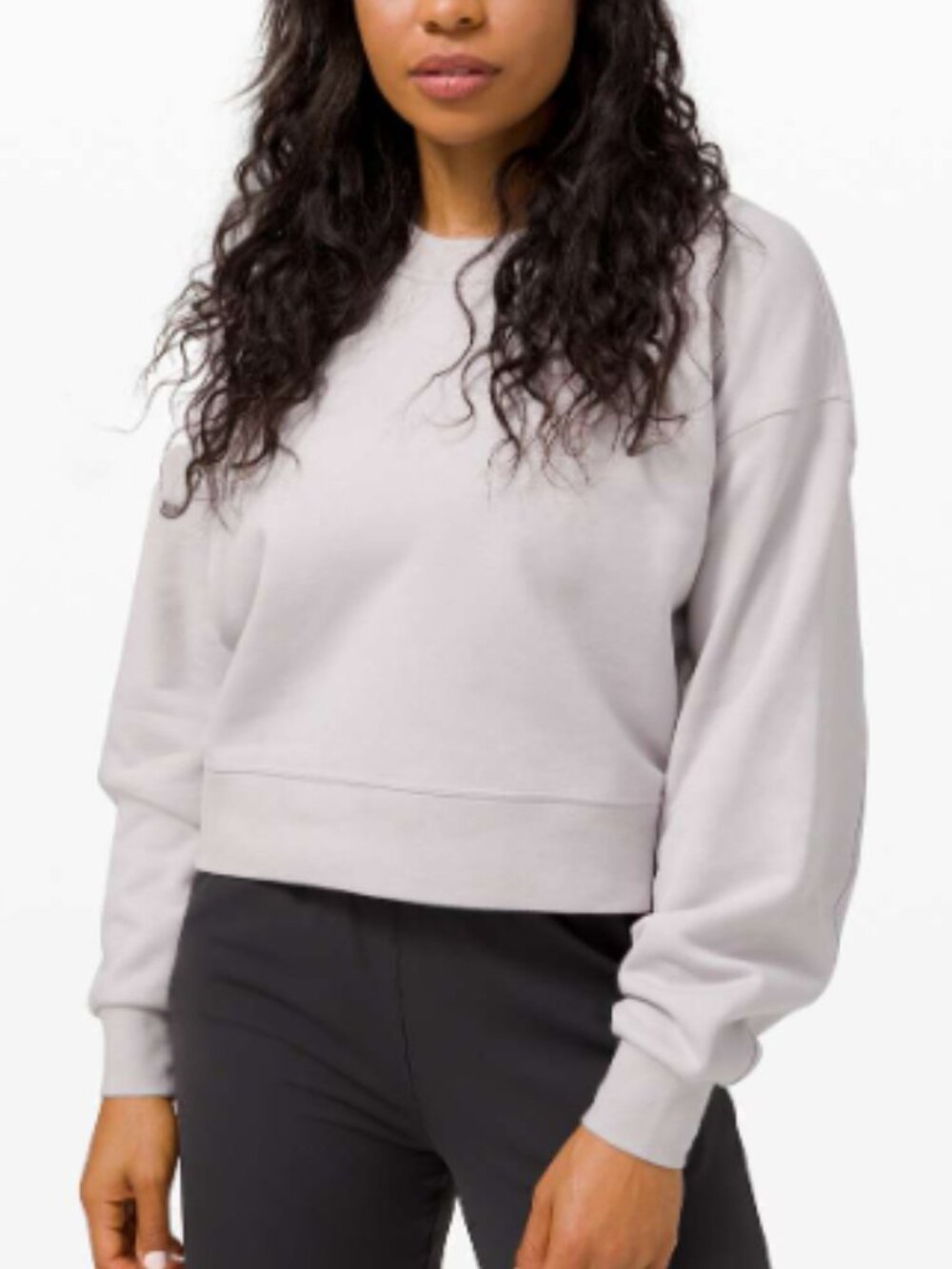 Lululemon Perfectly Oversized Crop Crew Gray / size 8